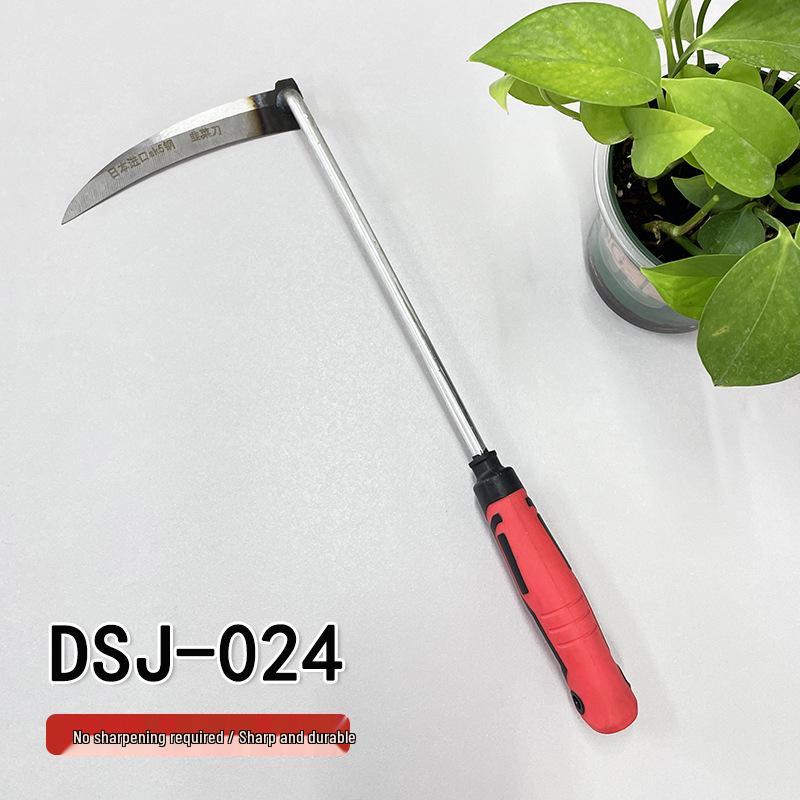 Chive Sickle with Rubber Handle – Small Scythe for Cutting and Digging Wild Vegetables, Grass, and Garden Use.