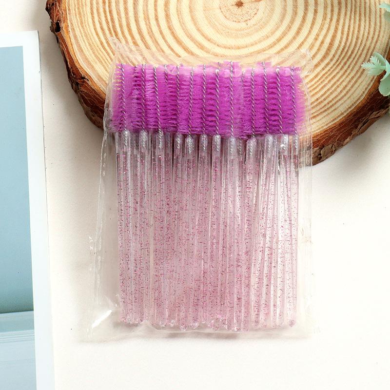 50-Pack Portable Multi-Purpose Eyelash and Eyebrow Crystal Handle Brushes