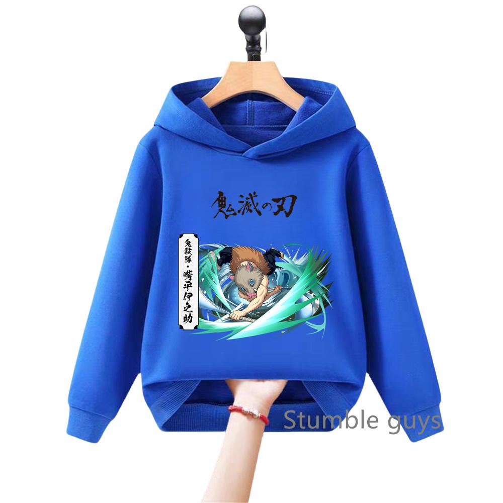 Cute Anime Demon Slayer Kids Hoodie Sweatshirt for Boys Girls Cartoon Long Sleeve Casual Daily Wear