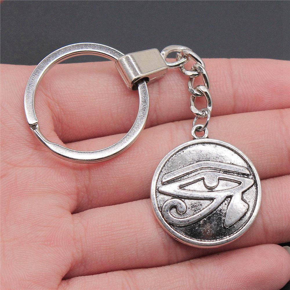 Star of David Talisman Amulet Pendant Antique Bronze Metal Keychain with 30mm Ring for Boys Bag Charm
