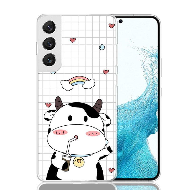 Dairy Cattle Cow Speckle Cute Phone Case For Samsung Galaxy S25 S24 S23 S22 S21 FE S20 Ultra S10 Plus Art Customized Coque Capa