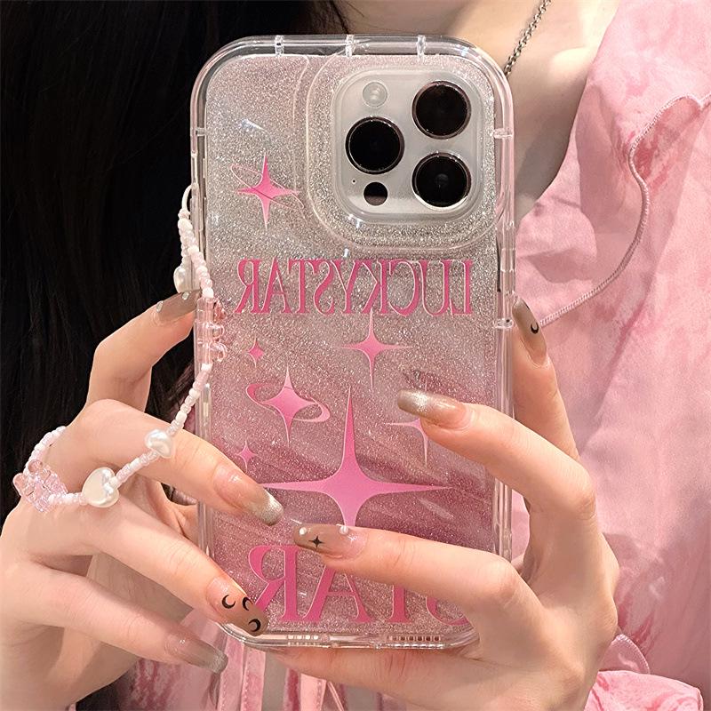 Zhitai Glitter Paper Case for iPhone 12/13/14/15/16 with Bracelet Attachment