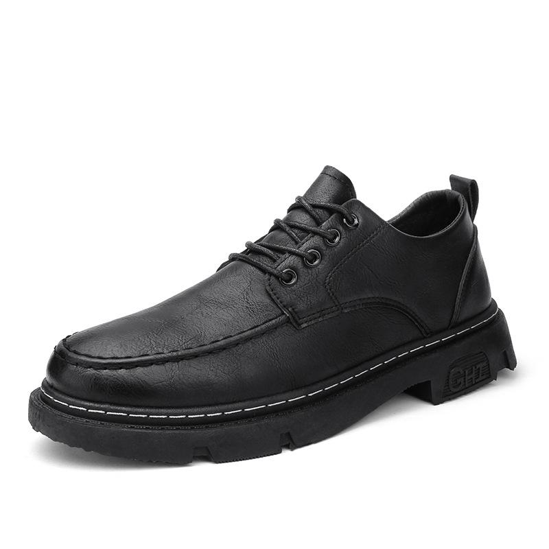 Men's 2023 Autumn Black Casual Retro Leather Shoes – Trendy Non-slip British Style