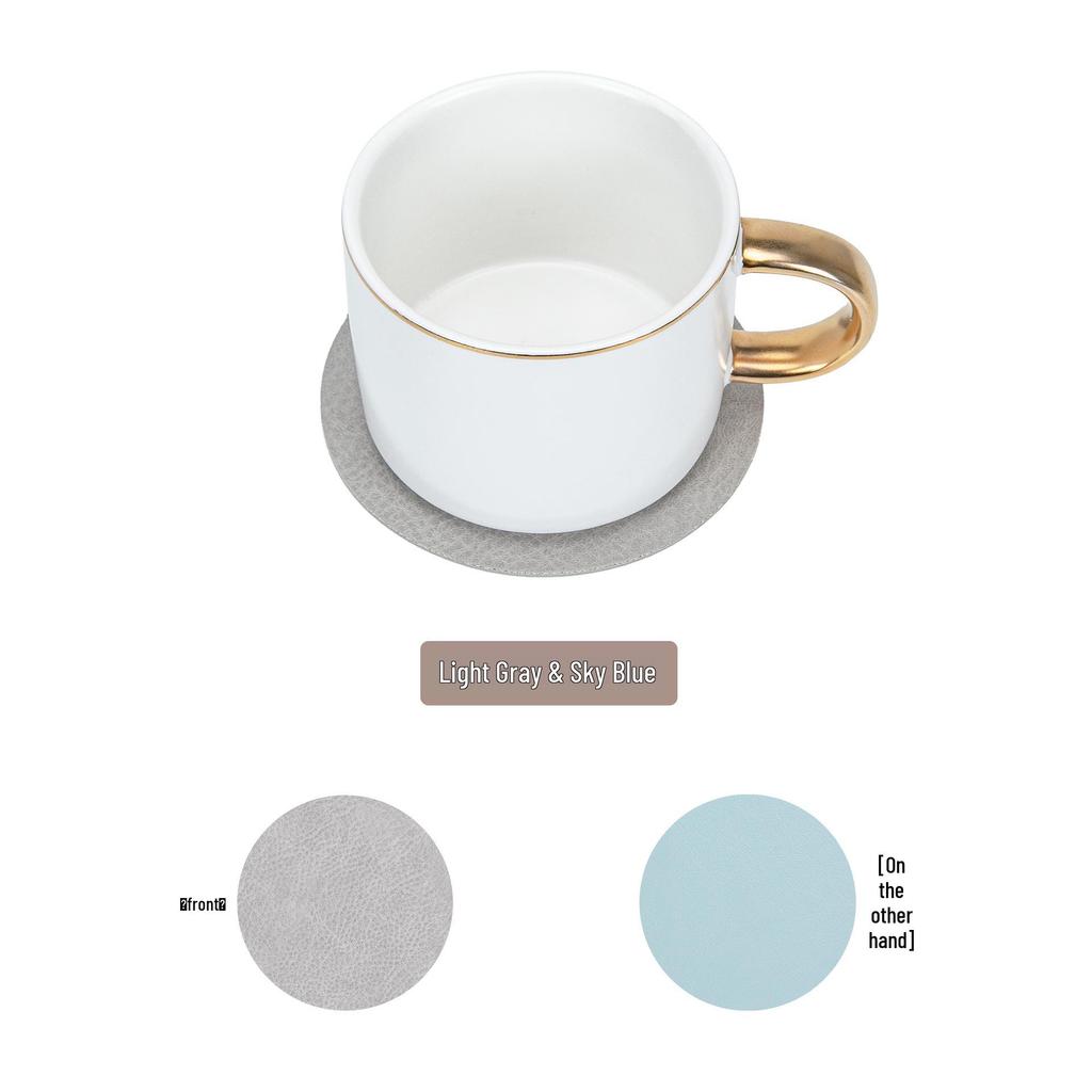 Water Drop Cowhide-Style Double-Sided Placemat: Anti-Scalding Heat Insulation Coaster, Ins Style.