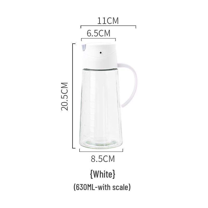Baiya Glass Oil & Vinegar Dispenser with Handle and Automatic Lid
