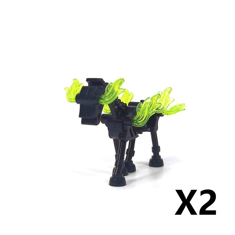 Halloween Decorative MOC Building Blocks Pumpkin Carriage Tombstone Skeleton Flame Horse Accessories Elf House Bricks Toys Gifts