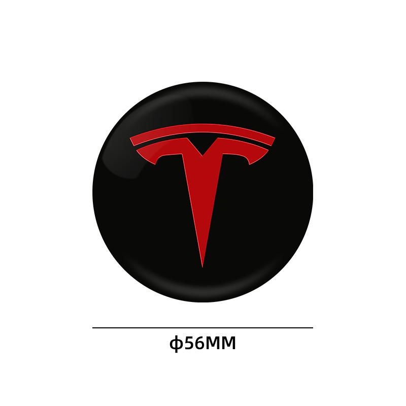 4pcs 56mm Car Wheel Center Hub Cap Badge Emblem Decal Wheel Sticker For Tesla Model Y 3 S X Roadster