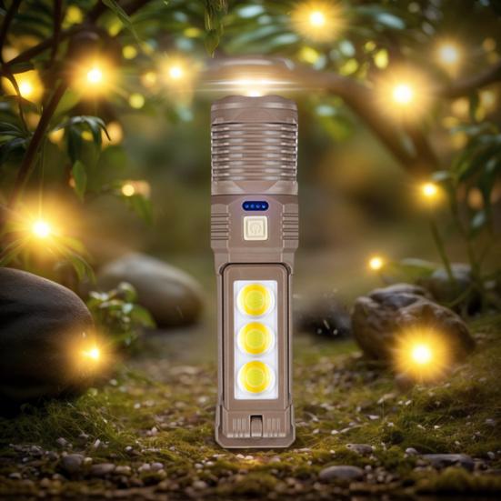 LED Flashlight Telescopic Zoom 6 Modes Adjustable Ultra Bright USB Rechargeable Portable Outdoor Camping Hiking Emergency Handheld Flash Lamp