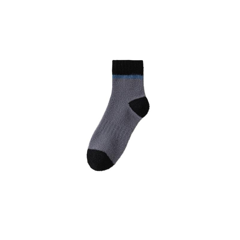 Men's Thick and Warm Short Socks for Autumn and Winter, Simple and Versatile Men's Mid-calf Socks in Multiple Colors
