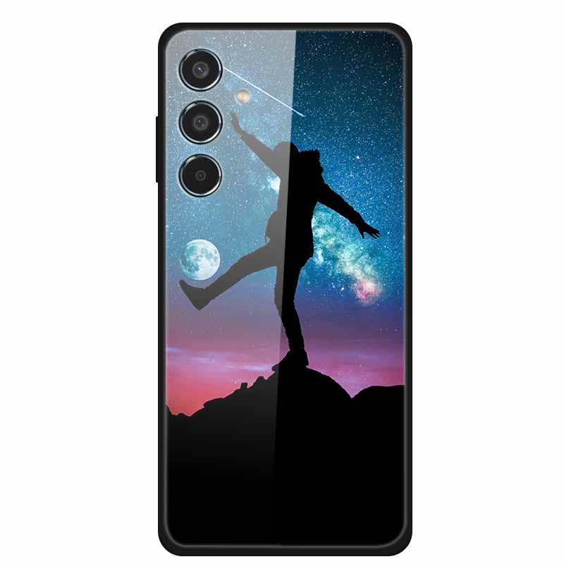 Tempered Glass Case For Samsung S25 Plus Case S 25 Plus Hard Back Cover For Samsung Galaxy A16 M55 A55 Phone Case Soft Bumper