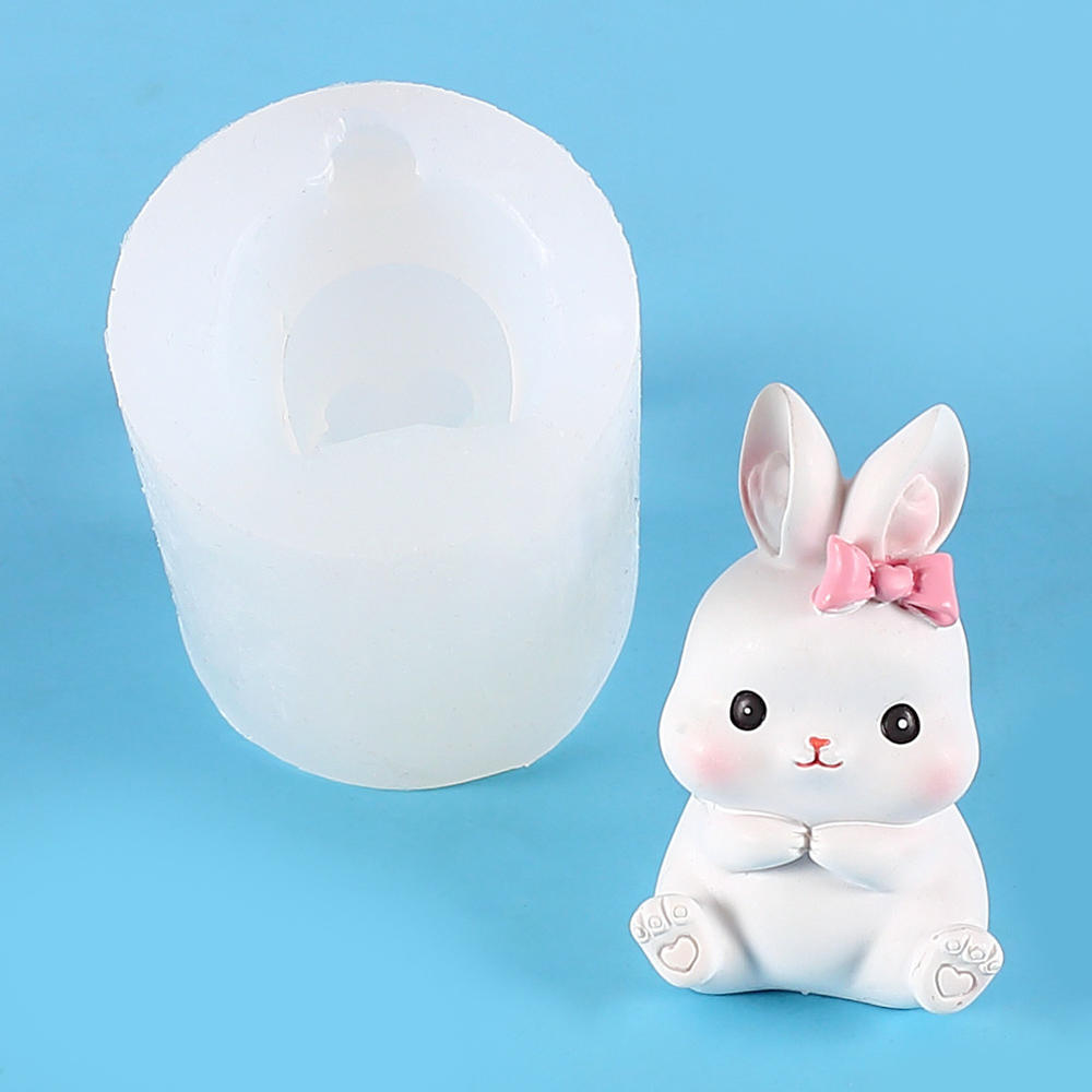 3D Cute Rabbit Silicone Mold Bunny Model Chocolate Dessert Kitchen Baking Cake Mould Easter Fondant Cake Decorating Tools