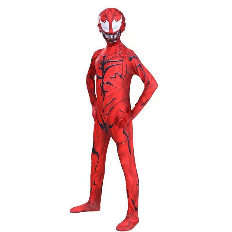 Halloween cos venom 2 massacre begins red venom onesie tights costume spiderman costume hero