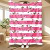 1pc Flannel Throw Blanket, Cute Dachshund and Heart Print, Pink Stripe Pattern, Soft Cozy Warm Multi Purpose Blanket for Home Decor, Ideal Gift for Do