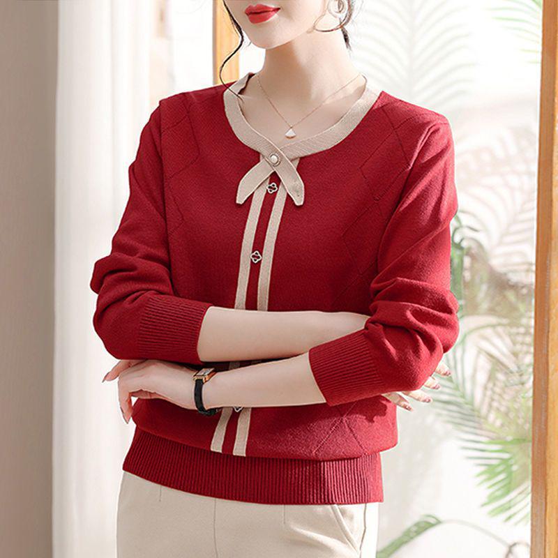 

Шикарный вязаный топ для молодой мамы: Легкий свитер с длинным рукавом для весны и осени S 85-95 jin