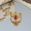 Medieval Vintage Premium Flash Diamond Retro Brushed Wide Version Open Ring Niche Light Luxury Stacked Ring Woman