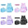 Korean Graffiti School Backpack Set: Waterproof, 3-Piece, Five-Pointed Star Design, Grades 1-6