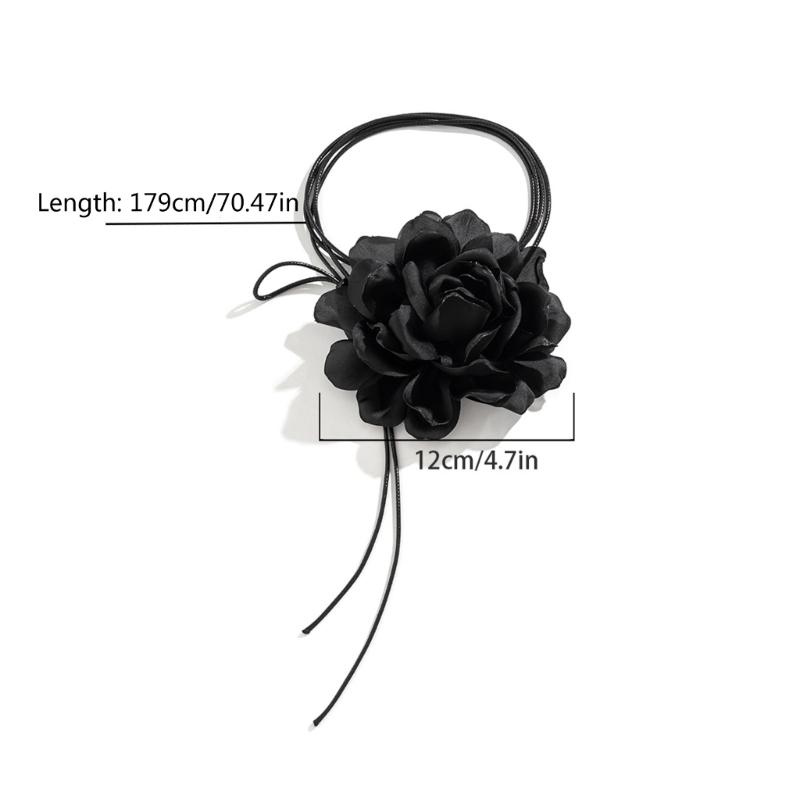 Elegant Rose Flower Clavicle Chain All-matched Necklace Women Bridal Adjustable Choker Mariage Jewelry Y2K Accessories