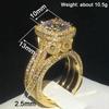 Huitan Luxury Women s/Set Ring Gorgeous Accessories Inlaid Brilliant CZ Fashion Chic Wedding Party Elegant Female Jewelry