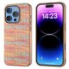 For iPhone 16 Pro Max Case Electroplating Edge Plaid Texture PU Leather+PC+TPU Phone Cover