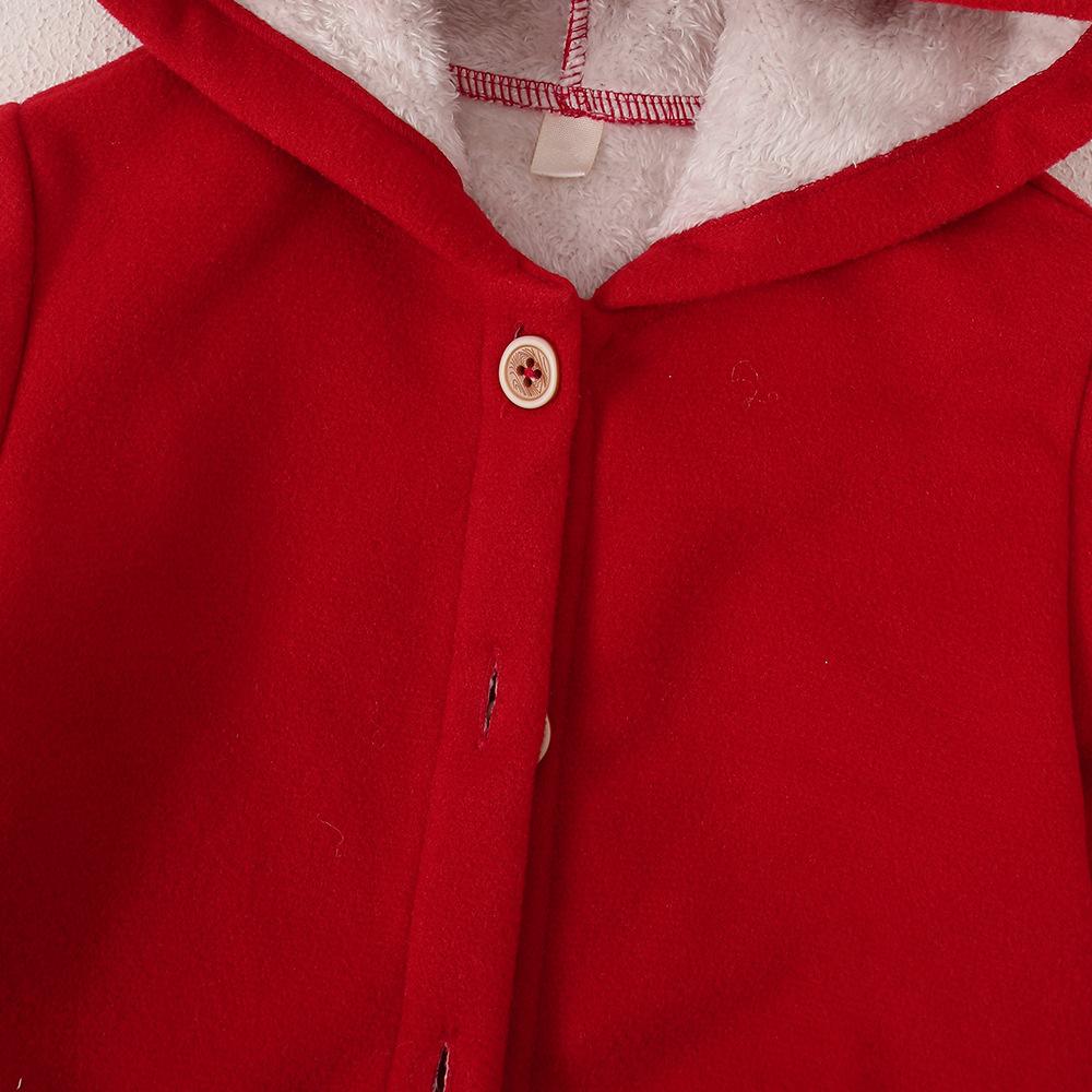 Barnkläder Ny Höst Vinter Flickors Enfärgad Fleecefodrad Huva Enkelknäppt Jacka