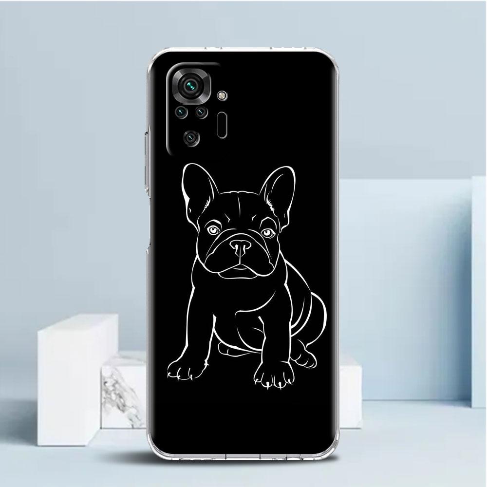 French Bulldog Clear Case For Xiaomi Redmi Note 11 Pro 10 9 9S 8 8T 7 9A 9C 9T 10 10C K40 Transparent Soft Phone Cover