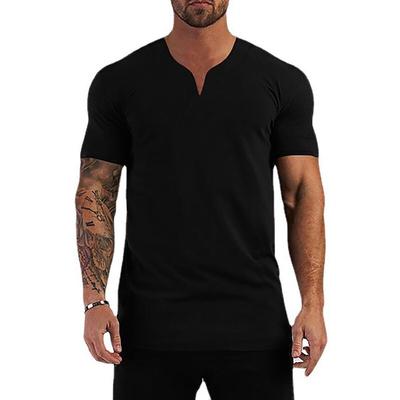 Tun Die Arbeit Gym Sport Männer Baumwolle V-ausschnitt Mode Casual Slim Fit Fitness Bodybuilding Workout Sommer Dünne Einfarbig t-shirt