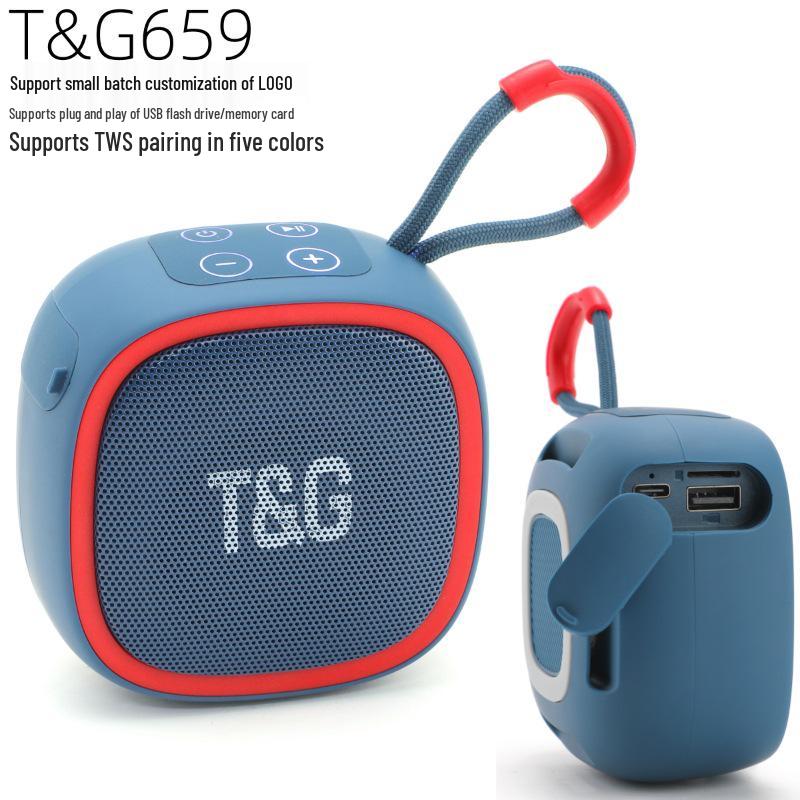 TG659 Mini Portable Bluetooth Speaker with Subwoofer and Card-Playing Feature for Outdoor Use