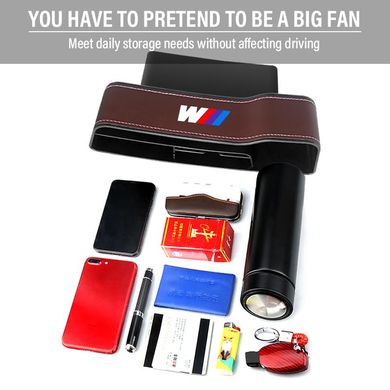 2 Piezas Organizador de Asiento de Coche Caja de Almacenamiento para la Ranura del Asiento Artículos Multifunción Para BMW Performance Power M1 M2 M3 M4 M5 M6 M8 E36 E60 E46 E39 E46 E90 E60 F07