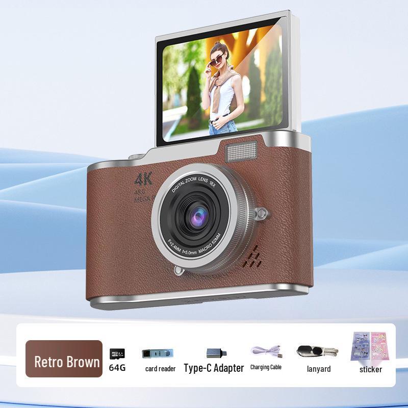 4K Retro CCD Portable Camera for Students - Children's Day Gift