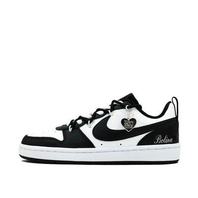 Court Borough Whale Heart, Ink Star Leather Non Slip And Waterproof Abrasion Resistant Low Top Skateboard Shoes GS BQ5448-115(Team271-)