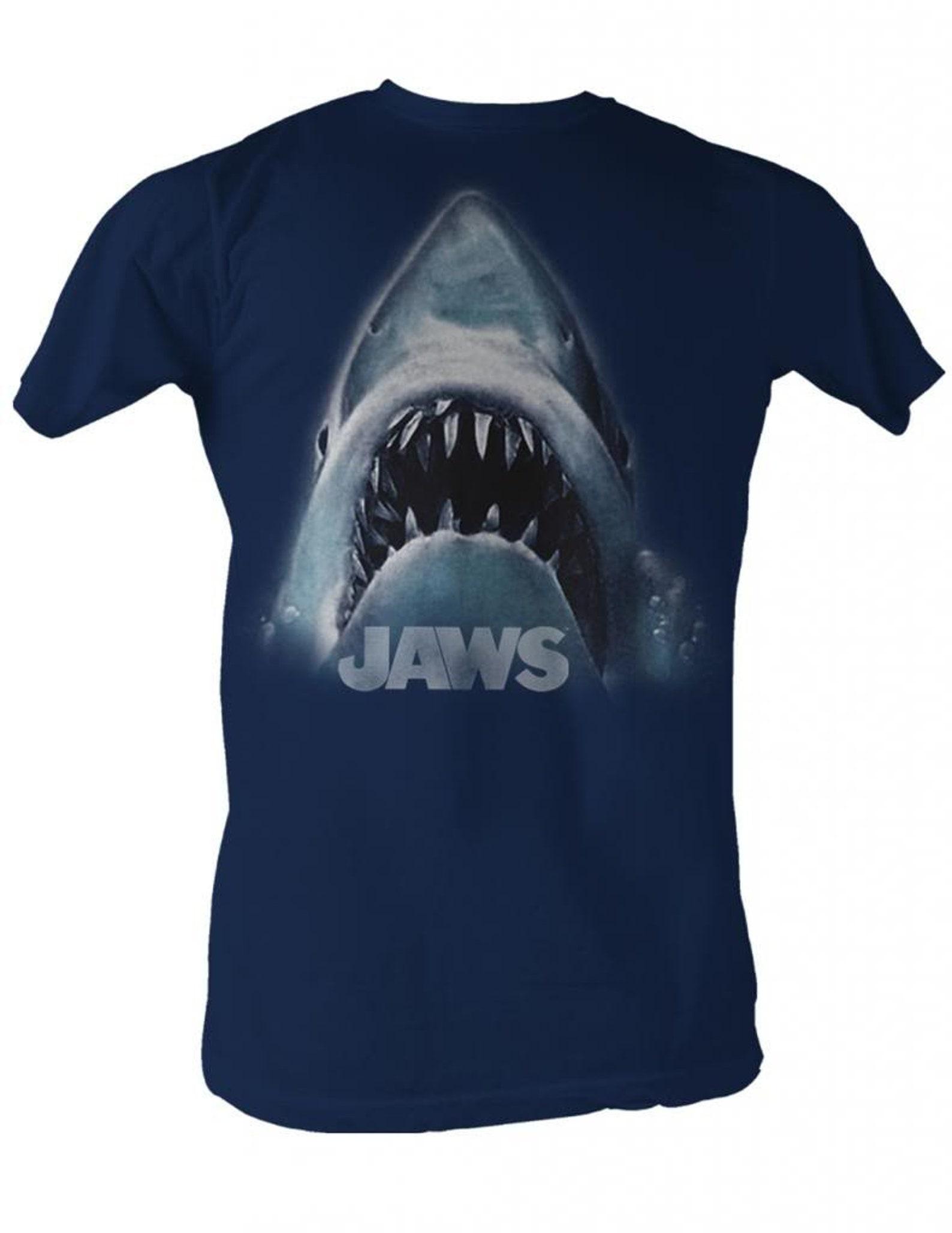 Jaws Head Logo Navy Adult T-Shirt L