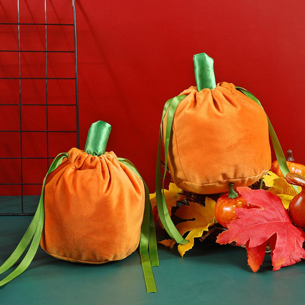 10 Pcs Pumpkin Gift Bags Little Hallowee Gift Bags With Drawstring Thanksgiving Pumpkin Candy Bags For Gift Goodies Candy Snacks