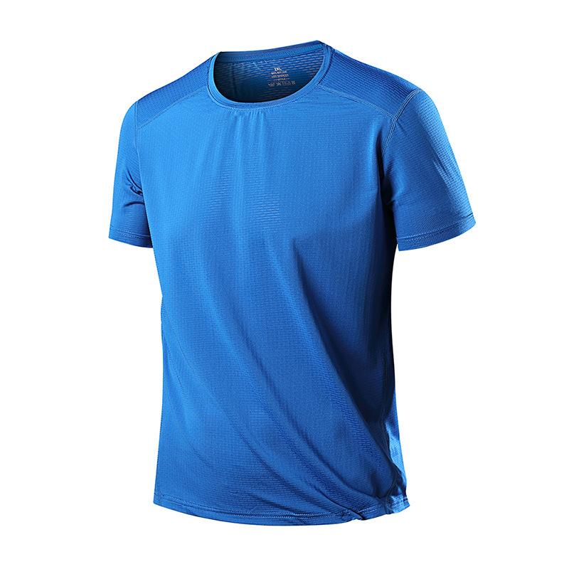 Men's Quick Drying T-shirt, Summer Plus Ice Silk Short Sleeved T-shirt, Sports Running Outdoor T-shirt