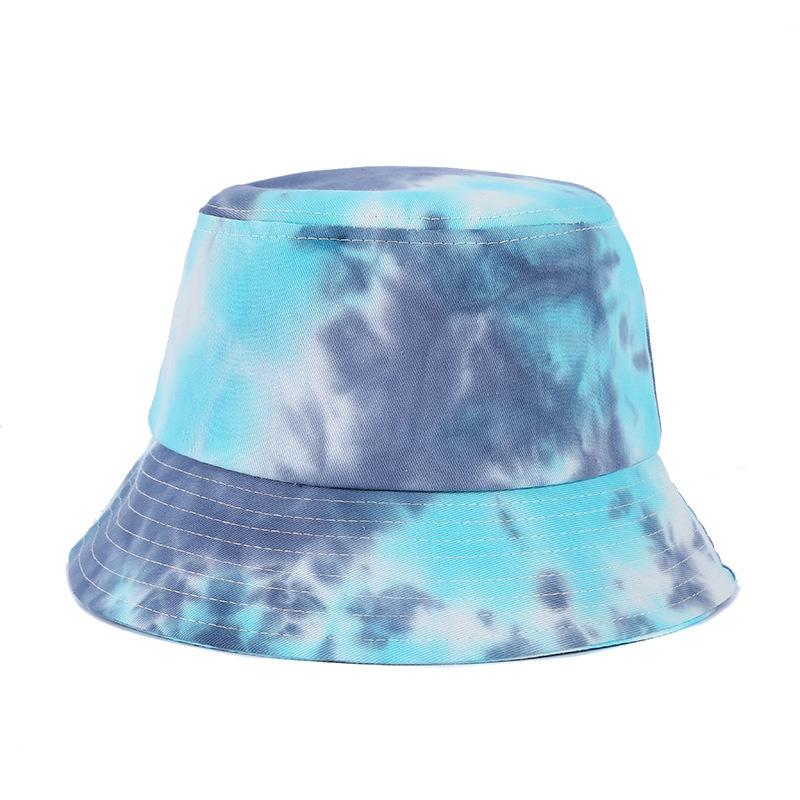 Tie-dye basin hat fashion gradual change color hat go out sun hat street shot bucket hat foldable beach hat