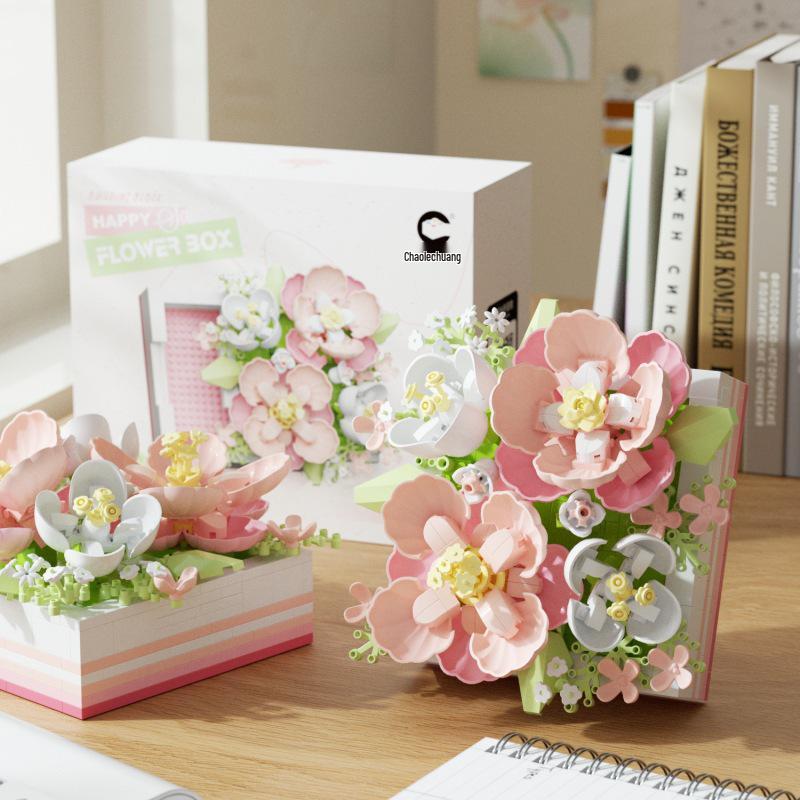 

Коробка с цветами для создания музыки Tide: Секретный код Строительные блоки и букет из стабилизированных цветов Игрушка - Уникальный подарок для девушки.