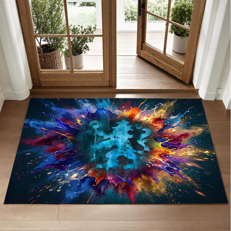 Chelsea FC Design Crystal Velvet Rug Soft Decorative Mat for Bedroom Entrance