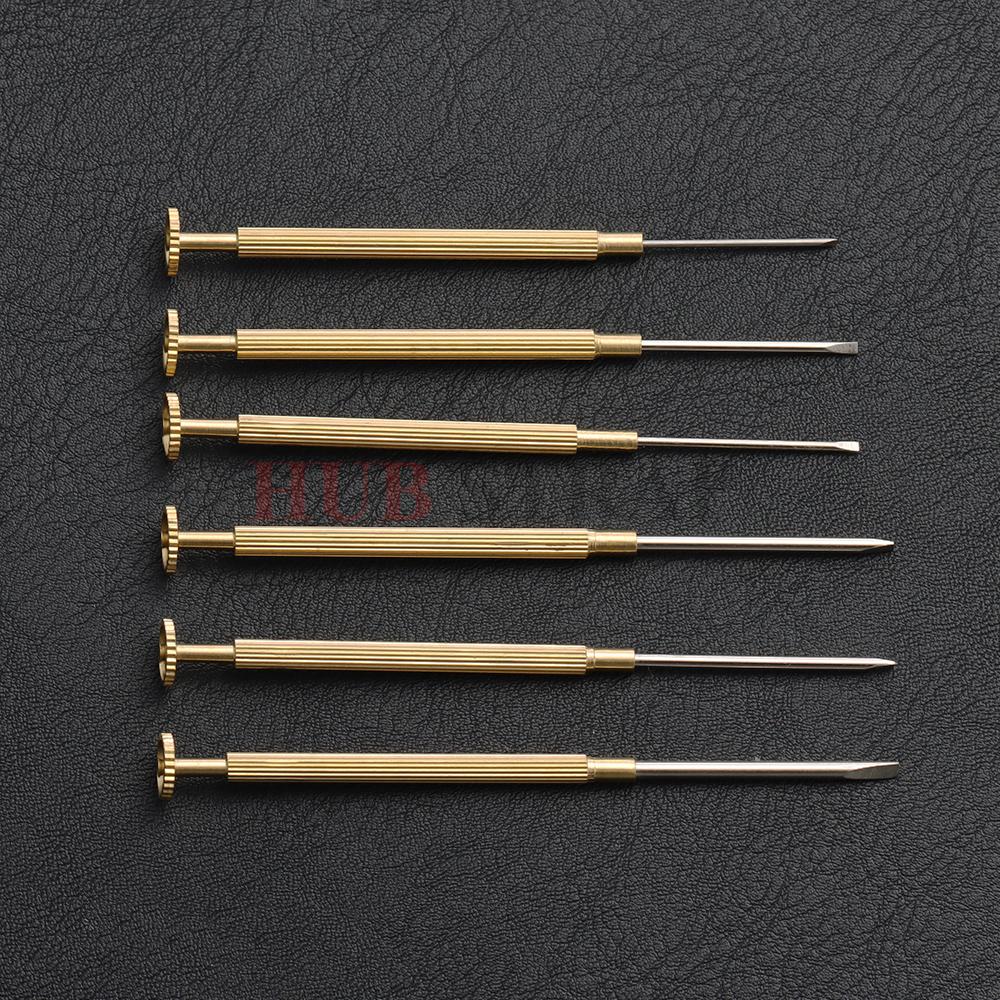 0.8mm 1.0mm 1.2mm 1.4mm 1.6mm 1.8mm Metal Slotted Screwdriver Watch Repair Tools Removal Install Screws Set Watchmaker for Rolex
