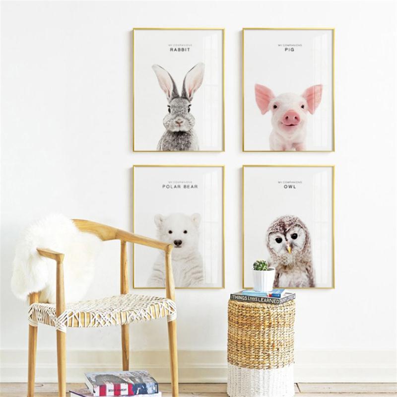 Animal Decoration Sheets Picture Wall Art Poster Children's Canvases Room Paintings For Nursery Decorative Prints Wall Posters No Frame