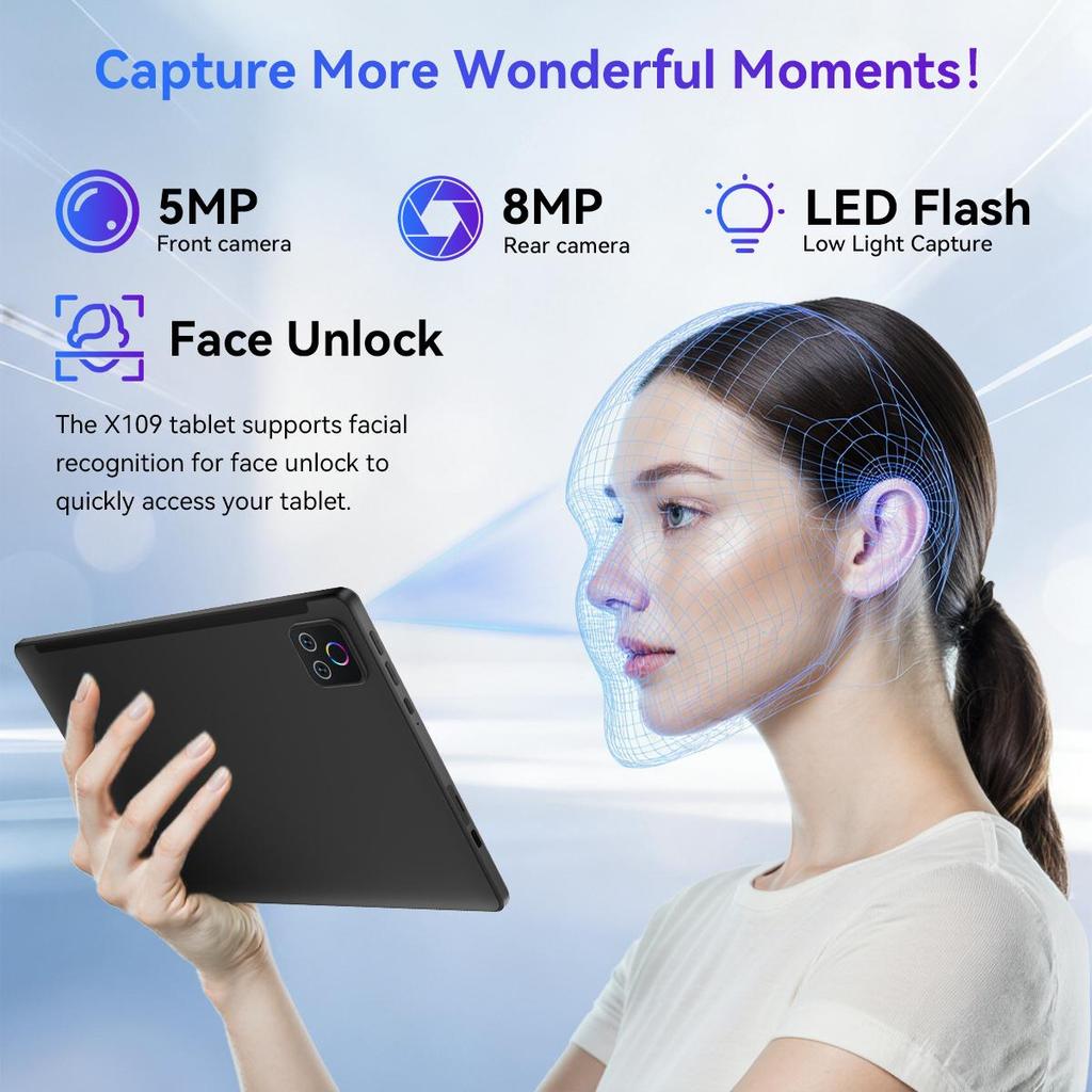 Android 16 Tablet, 10,1 Inch, 30 GB RAM + 128 GB ROM, Met Toetsenbord, Muis En Stylus