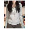 Streetwear Black Hoodie Coat Women's Clothing Hooded Zipper Slim Fit Y2k Jackets Casual Fashion Sweatshirts Ropa Mujer