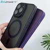 Matte Magnetic Clear Ultra Thin Slim Phone Case for iPhone 17 16 15 14 13 Pro Max Wireless Charging Magsafe Cover with Lens Film
