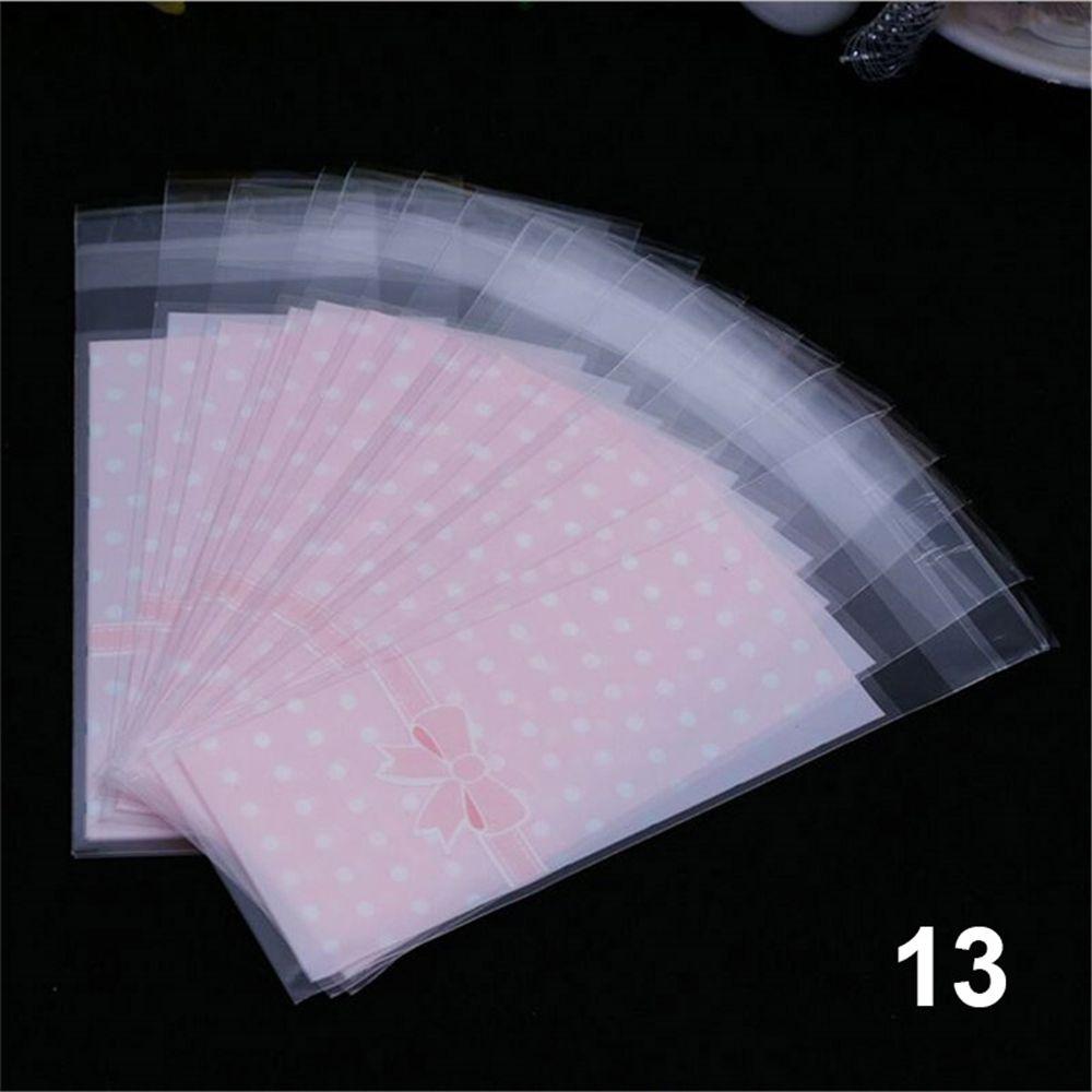 

100pcs/lot Cute Bow Self-Adhesive Wedding Favors Plastic Pocket Lipstick Bag OPP Bags Gift Packages 13