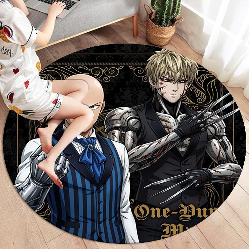 Onepunch Man Round Area Rug Carpet Rug For Living Room Bedroom Sofa Playroom Decor Nonslip Floor Mat