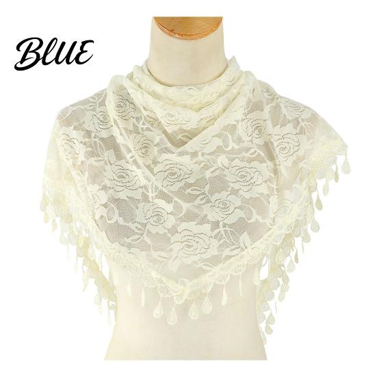 Sheer Lace Triangle Bandana Rose Tassel Scarf for Women Elegant Hollow Floral Women Shawl Versatile Lightweight Head Wrap Parties And Photoshoots