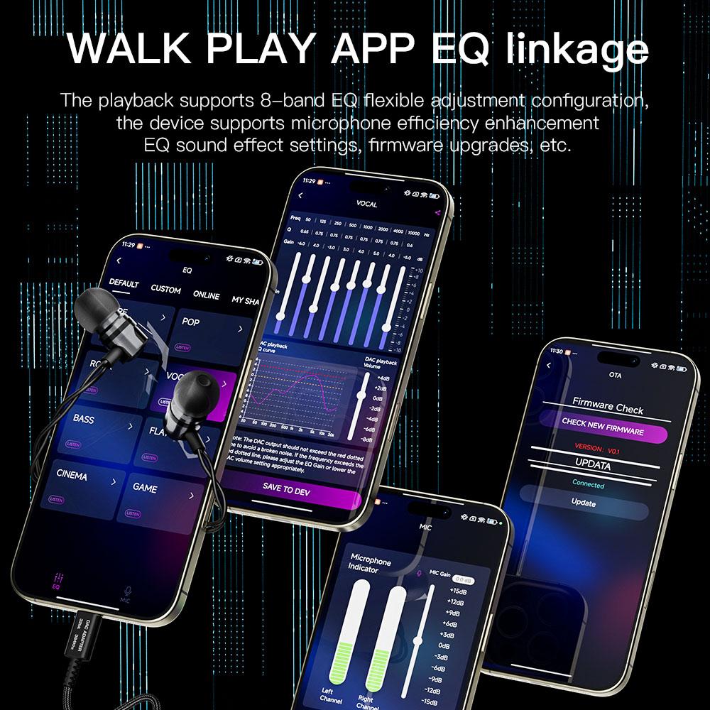 KEYSION Adjust EQ Type-C To 3.5mm USB DAC Audio HiFi Decoder 32bit/384kHz ADC 48kHz HD Headphone Amplifier for Android iOS Win10