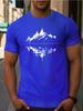 Men's Summer Fashion Casual Loose Fit Mountains Reflective Print Crew Neck Short Sleeve T-Shirt