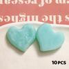 10Pcs DIY Jewelry Craft Beads Resin Heart Shape Cabochons Color Pattern Print Geometry Style for Handmade Bracelet Accessories