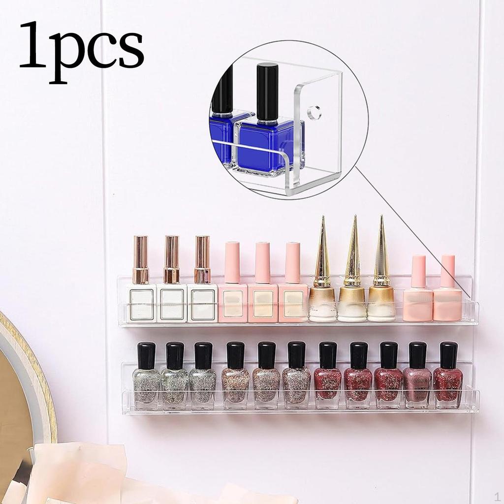 Acrylic Nail Polish Storage Rack Lipstick Organizer Large Transparent with High Sides Salon