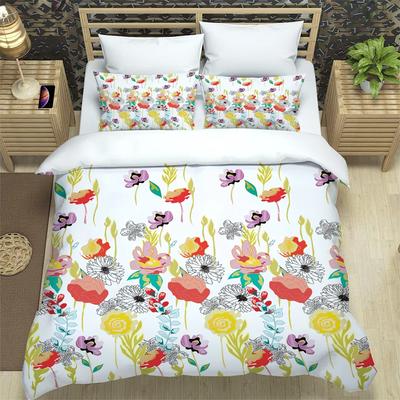Floral Bedding Set Comforter Duvet Cover Pillow Shams Poppies Of Spring Season Pastoral Flowers Bot Bedding Cover Double Bed Set