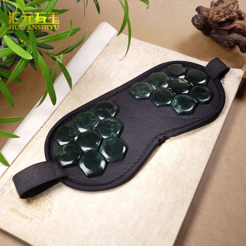 Natürliches Jade-Stein-Augenmasken- & Gua Sha-Set – Olivgrüner Teestein für Schönheitsmassagen & Wasseranwendungen